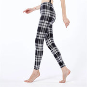 Black and White Vertical Striped High-Waisted Leggings
