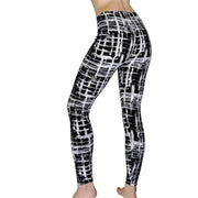 Black and White Vertical Striped High-Waisted Leggings