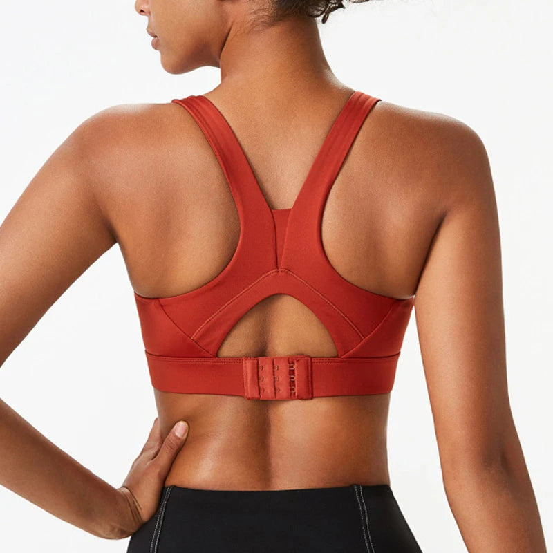 COZOK Padded Cross Strap Sports Bra - Anti-Friction Adjustable
