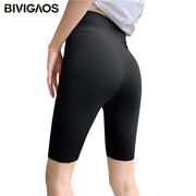 BIVIGAOS Nylon Biker Shorts - High Waist Versatile