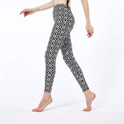 Black and White Vertical Striped High-Waisted Leggings