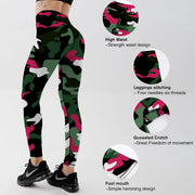 Camouflage Pattern Workout Leggings - High Waist Streetwear