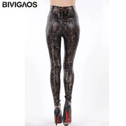 SnakeSculpt Faux Leather Legging