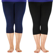 Bamboo Fiber Leggings Pants - Mid-Calf Lightweight Comfort