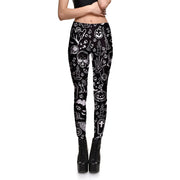Black and White Graffiti Gothic Leggings - Booty Lifting Design