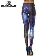 3D Digital Blue Galaxy Leggings - Cosmic Print Activewear