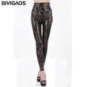 SnakeSculpt Faux Leather Legging