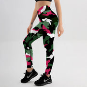 Camouflage Pattern Workout Leggings - High Waist Streetwear