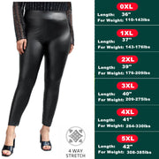 AIDAYOU Faux Leather Tummy Control Leggings - High Waist Shaping