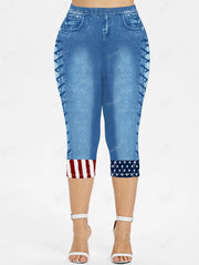 CapriDenim 3D Print Legging