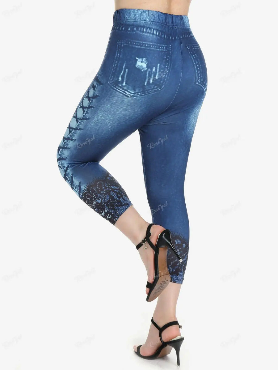CapriDenim 3D Print Legging