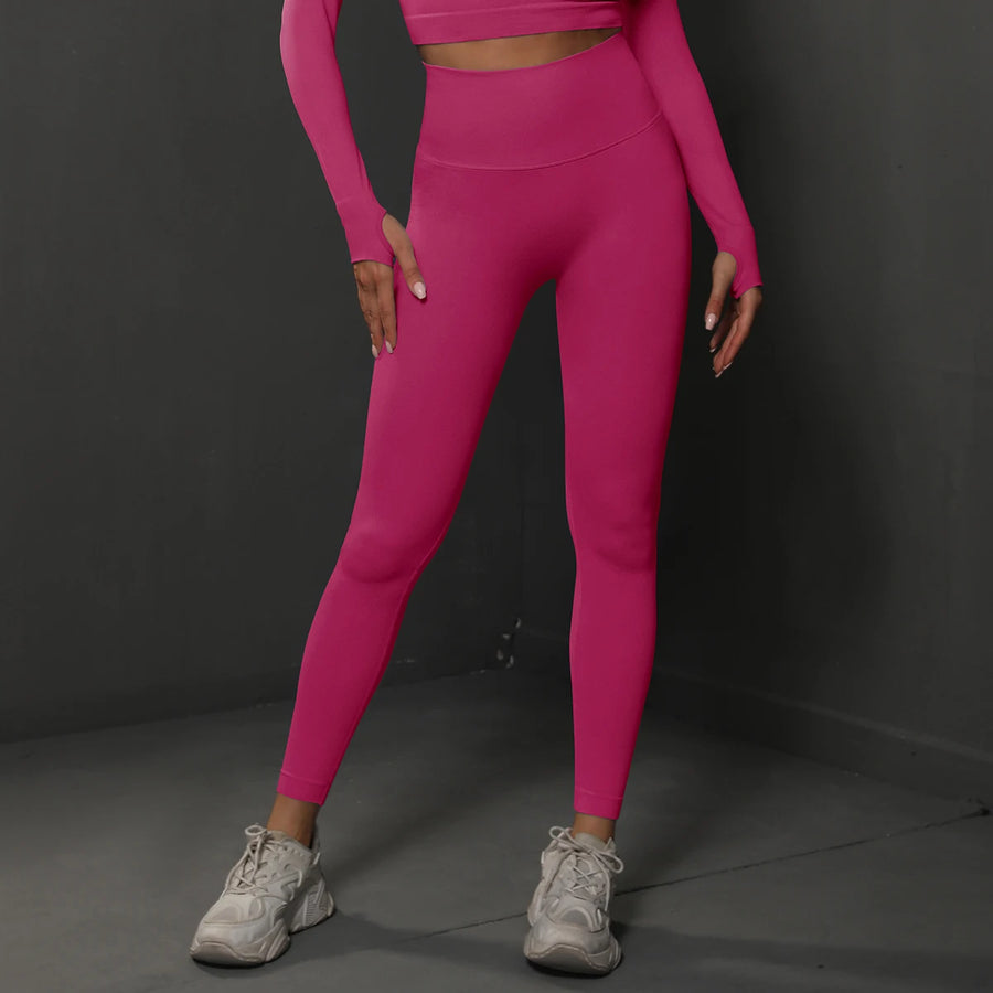 Rooftrellen High Waist Seamless Fitness Leggings - Maximum Stretch