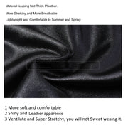 AIDAYOU Faux Leather Tummy Control Leggings - High Waist Shaping